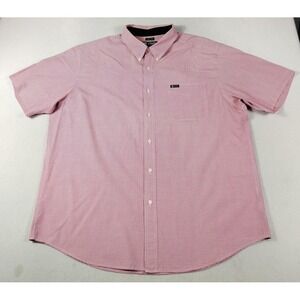 Chaps‎ Shirt Mens 2XL Red Check Short Sleeve Button Up Easy Care Casual Summer